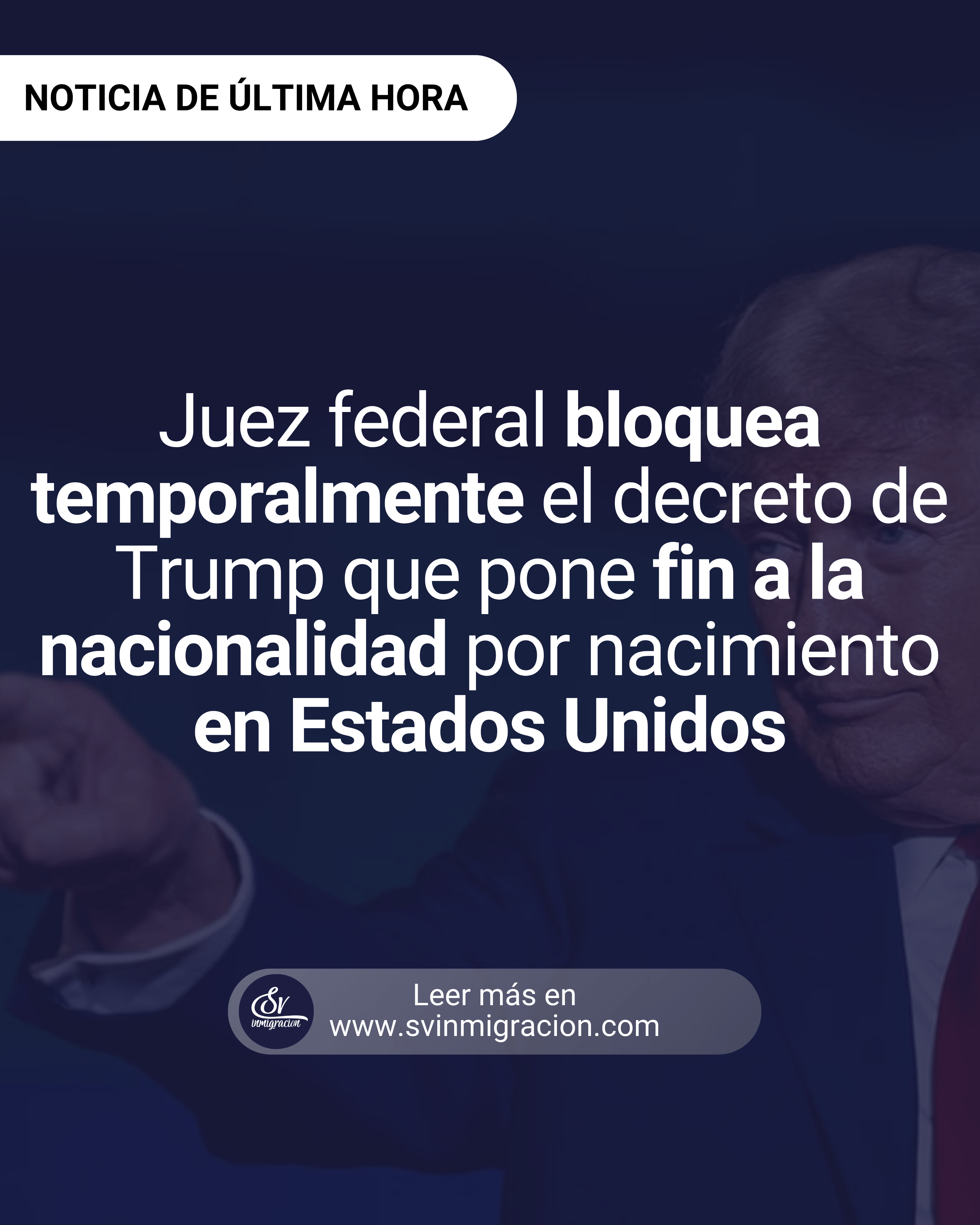 Un juez suspende la orden de limitar la ciudadanía por nacimiento en EE.UU.